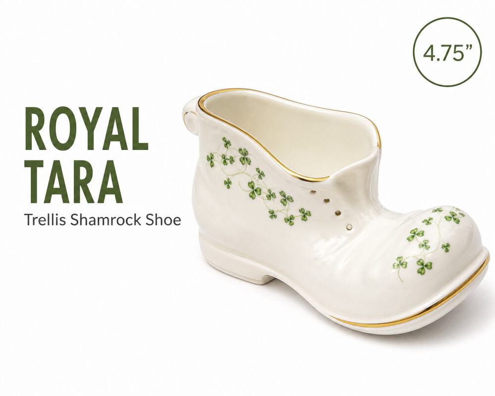 Royal Tara Trellis Shamrock Shoe Ireland Irish Giftware Porcelain